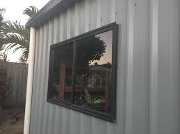 Nice looking self build shed window. Small Shed Window Awning Ideas