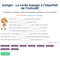 Exercice de conjugaison cm1, cm2, 6ème en ligne ou à imprimer. Le Verbe Manger A L Imparfait De L Indicatif Exercice De Francais Ce2