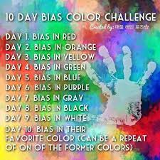 10 Day Bias Color Challenge Bias Kpop Kpopchallenge C Kpopamino Purple Day Challenges Red Day