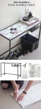 Create A Faux Marble Table Using Contact Paper And Make Your Furniture Look More Expensive Diyhomedecorikea Ikea Diy Mobel Zum Selbermachen Ikea Ideen