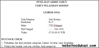 Jumlah soal pilihan ganda 25 soal isian singkat 10 soal uraian essay 5 dan kunci jawaban. Soal Pat Ukk Seni Budaya Kelas 8 Kurikulum 2013 Terbaru Siswasiana