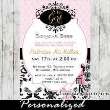 Paris Baby Shower Invitation Personalized Cupcakemakeover