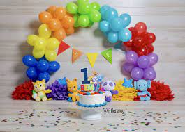 It could be the cute decorations, tiny presents or eating cake, but it's probably just the adorable baby! Word Party Cakesmash Baby Boy 1st Birthday Party 1st Boy Birthday Baby Birthday Party Girl