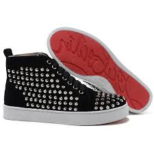 Black And Silver High Top Sneakers Replica Christian Louboutin Louis Silver Spikes High Top Sneakers Black 19 2390 Womens High Top Sneakers Mens Sport Sneakers Sneakers