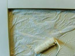 Paint Over Wallpaper With A Oil Based Primer Let Primer Dry And Paint On Color Then Lay Down Crumpled Up Tis Painting Over Wallpaper Wallpaper Repair Painting