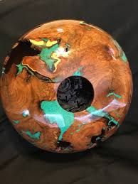 Here's one way to create a turquoise inlay: Mesquite Bowl With Turquoise Inlay General Finishes Design Center