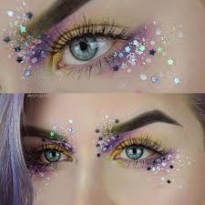 10 Glam And Glittery Makeup Looks Glitzer Make Up Fantasy Make Up Glitter Make Up