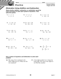 The elimination method is one of the most widely used techniques for solving systems of because it enables us to eliminate or get rid of one of the variables, so we can solve a more simplified equation. System Of Equations Elimination Method Using Addition And Subtraction Worksheet For 8th 11th Grade Lesson Planet