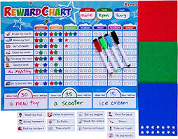 ryven kids reward chart set magnetic responsibility and good behavior chore board with 210 magnetic stars 4 dry erase markers for multiple