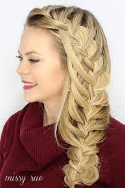 Cascading Waterfall Side Braid Haar Styling Zopfe An Der Seite Unordentliche Frisur