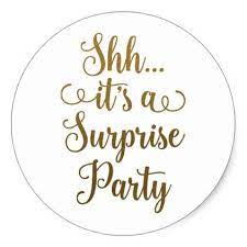 This slogan has been used on 1 posters. Chic Gold Shh It S A Surprise Party Typography Classic Round Sticker Zazzle Com Surprise Party Black Gold Party Elegant Birthday Party