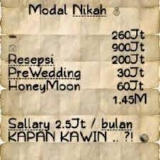 Modal Nikah Lucu Resepsi