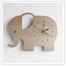 Elephant Wall Clock Wood Elephant Room Elephant Decor Elephant Bedroom