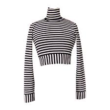 Black And White Crop Top Dolce Gabbana Top Cropped Striped Long Sleeve Black And White Vintage 445 Liked On Polyv Black And White Crop Tops Vintage Crop Tops Black Stripes Tops