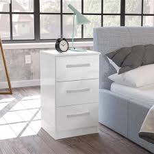 The benton single drawer white bedside table with brass legs is the perfect addition to your bedroom. Lynx 3 Drawer Bedside Table White