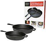 6 Elysian Kitchen Pre Seasoned Cast Iron Skillet Combo Set 12 5 Inch And 10 25 Inch Iron Skillets Cookware Stores Best Skillet