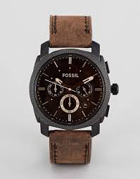 Fossil Fs4656 Machine Leather Watch Ad Affiliatelink Leather Watch Leather Fossil