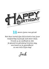 Verjaardagskaart 18 Jaar Man Stoer Grunge Kaartje2go