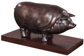 Find images of piggy bank. Casa Padrino Luxury Bronze Figure Pig On Wooden Base Bronze Dark Brown 35 X 17 X H 19 Cm Deco Figure