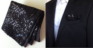Black Sequins Fabric With Black Satin Lining Pocket Square Double Sided Sequin Pocket Fashion Black Sequins Shop men's clothing for every occasion onli. sequin pocket fashion black sequins