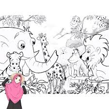 Dan sekaligus untuk menambahkan daya kreatifitas anak. Gambar Mewarnai Pemandangan Hewan Hewan Hutan Desain Untuk Melatih Kecerdasan Anak Anak Shopee Indonesia