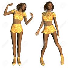 Des fans de patinage artistique ici? Image Rendue Numerique D Un Patineur Artistique Afro Americaine En Tenue D Or Banque D Images Et Photos Libres De Droits Image 25791508