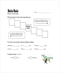 simple conversion chart metric conversion chart examples