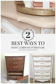 2 Best Ways To Paint Laminate Furniture Salvaged Inspirations Painting Laminate Furniture Laminate Furniture Sauder Furniture