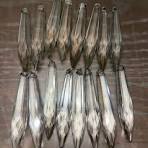 16 prismes de cristal antiques, lot de cristaux antiques ...