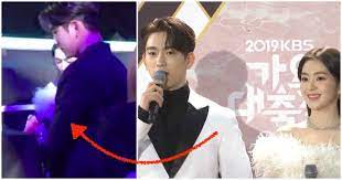 On december 27, shin dong, irene of red velvet, and jinyoung of got7 were presenters of the special end of the year program, . Fans Are Applauding Got7 S Jinyoung For Helping Red Velvet S Irene At Gayo Daechukje Koreaboo