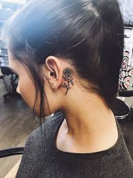 Pin By Katelynn Ross On Tattoo Ideas Behind Ear Tattoos Rose Tattoo Behind Ear Ear Tattoo