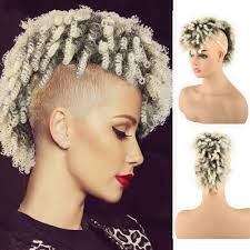 Mohawk hairstyles are one of the most popular hairstyles among african american women. Amazon Com Cinhoo Curly Mohawk Wigs For Black Women Light Brown Mohawk Hair Piece Synthetic Mohawk Hair Clip In For Black Women Hair Bun Mohawk Kinky Puffs Pontail With Bangs Hair Extensions