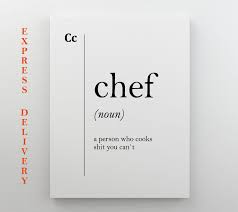 Chef Canvas Art Definition Print Gift For Cook Cooking Poster Etsy Cooking Poster Cooking Art Kitchen Humor