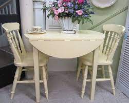 Vintage Kitchen Table Two Chairs Drop Leaf Hand Painted Shabby Yellow Free Shipping Vintage Kitchen Table Small Kitchen Tables Small Kitchen Table Sets