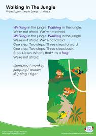 Walking In The Jungle Lyrics Poster Super Simple Preschool Jungle Preschool Songs Jungle Preschool Themes