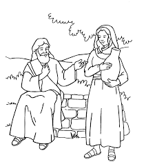 Samaritan Woman At Well Meaning History Coloring Sheet Printable Bible Coloring Pages Sunday School Coloring Pages Bible Coloring