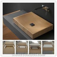 sinks,wash basins, china wooden beige