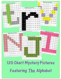 120 chart mystery pictures featuring alphabet letters