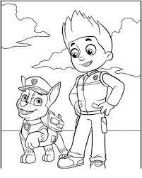 Chase paw patrol coloring page paw patrol coloring pages free singular zuma marshall to print ryder. Paw Patrol Ryder And Chase Free Print And Color Online