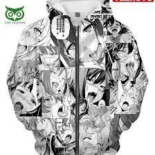 Anime Ahegao Hentai Face Hd 3d Aop Hoodie - Owl Fashion Shop