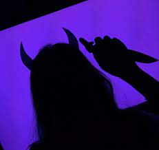 Just A Little Scary Video Purple Aesthetic Demon Aesthetic Girl Shadow