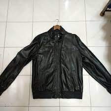 Giordano Black Rider Leather Jacket Men S Fashion Coats Jackets And Outerwear On Carousell