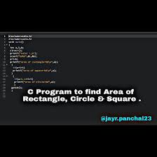 C Program To Find Area Of Rectangle Circle Square Cprograms Informationtechnology Computer Programming C Programming Computer Programming Languages