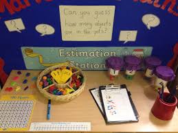 Interactive Maths Area Estimation Station Using Twinkl Display Resources Maths Investigations Maths Display Preschool Math