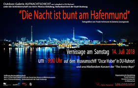 Heute Abend Um 19 00uhr Vernissage Der Outdoor Galerie Auf Dem Museumsschiff Oscar Huber In Duisburg Ruhrort Mit Anschliessendem Ruhr Konzert Schirmherrschaft