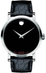 Red Label - Mens Red Label Watch Stainless Steel Case Black Museum Dial Black Genuine Alligator S Black Leather Strap Leather Vintage Watches For Men