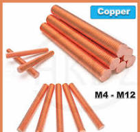 M4 M5 M6 M8 M10 M12 Copper Fully Threaded Bar Rod Studding Studs Length  30-250mm | eBay
