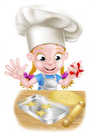 Cartoon Chef Girl Baking Girl Cartoon Cartoon Chef Baking Art