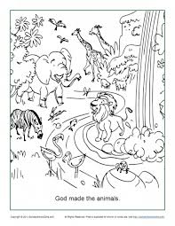 Creation day 6 coloring page. Free Printable Creation Bible Activities On Sunday School Zone