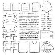 The image can be easily used for any free creative project. Bullet Journal Hand Drawn Vector Elements For Notebook Diary And Planner Doodle Banners Isolated On White Background Notes List Frames Dividers Corners Ribbons Royalty Free Cliparts Vectors And Stock Illustration Image 110013661